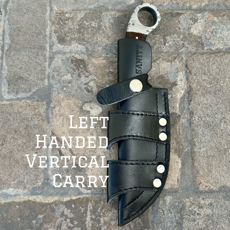 Sanity Jewelry Left Handed Vertical 9” Al Capone - Buffalo Horn - Damascus - Horizontal & Vertical Carry - PE15