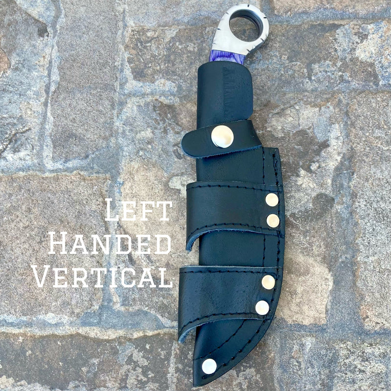 SANITY JEWELRY® Left Handed Vertical 9” Al Capone - Purple Wood - D2 Steel - Horizontal & Vertical Carry - PE218