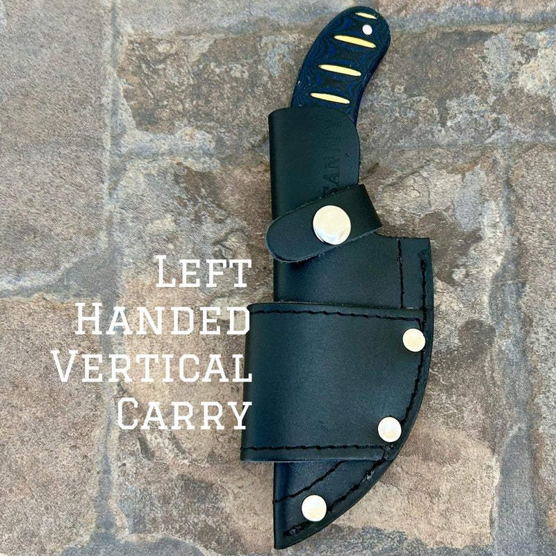 SANITY JEWELRY® Left Handed Vertical Frank James - Blue & White Wood - Horizontal & Vertical Carry - 7 inches - FJ003