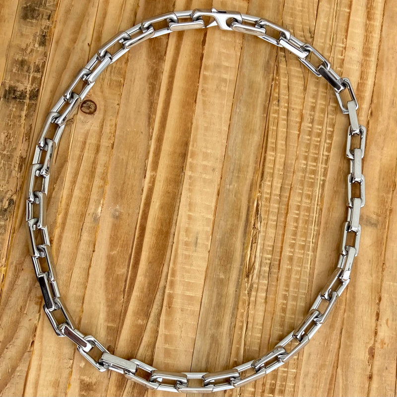 SANITY JEWELRY® Men's Necklace 22 inches The Godfather Necklace - 3/8" Box Link - Silver - XLB01