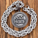 Sanity Jewelry Men's Pendant Necklace 22” Silver A Hole Pendant - Necklace (723)