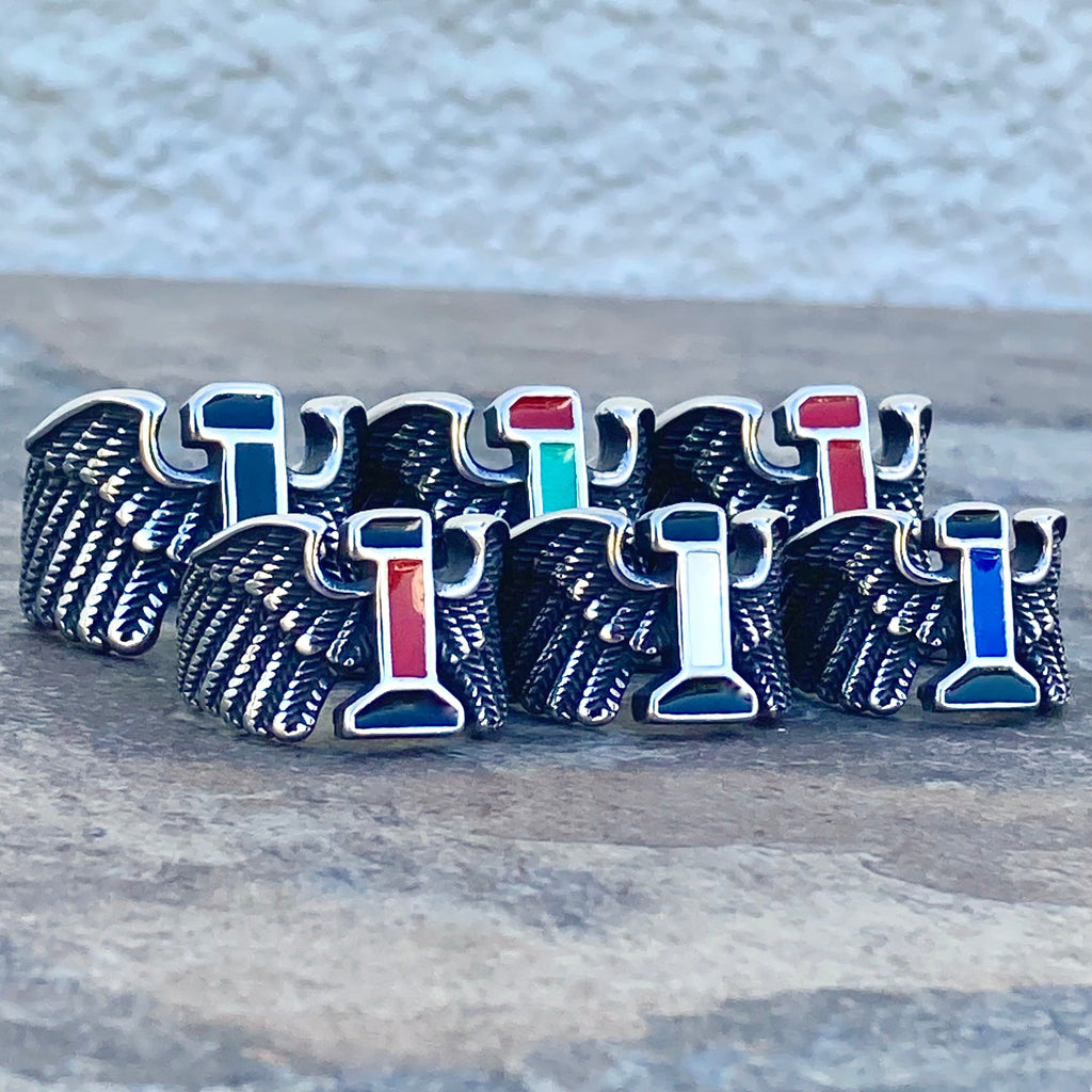 #1 W/Wings - Red,Teal & Black - R241