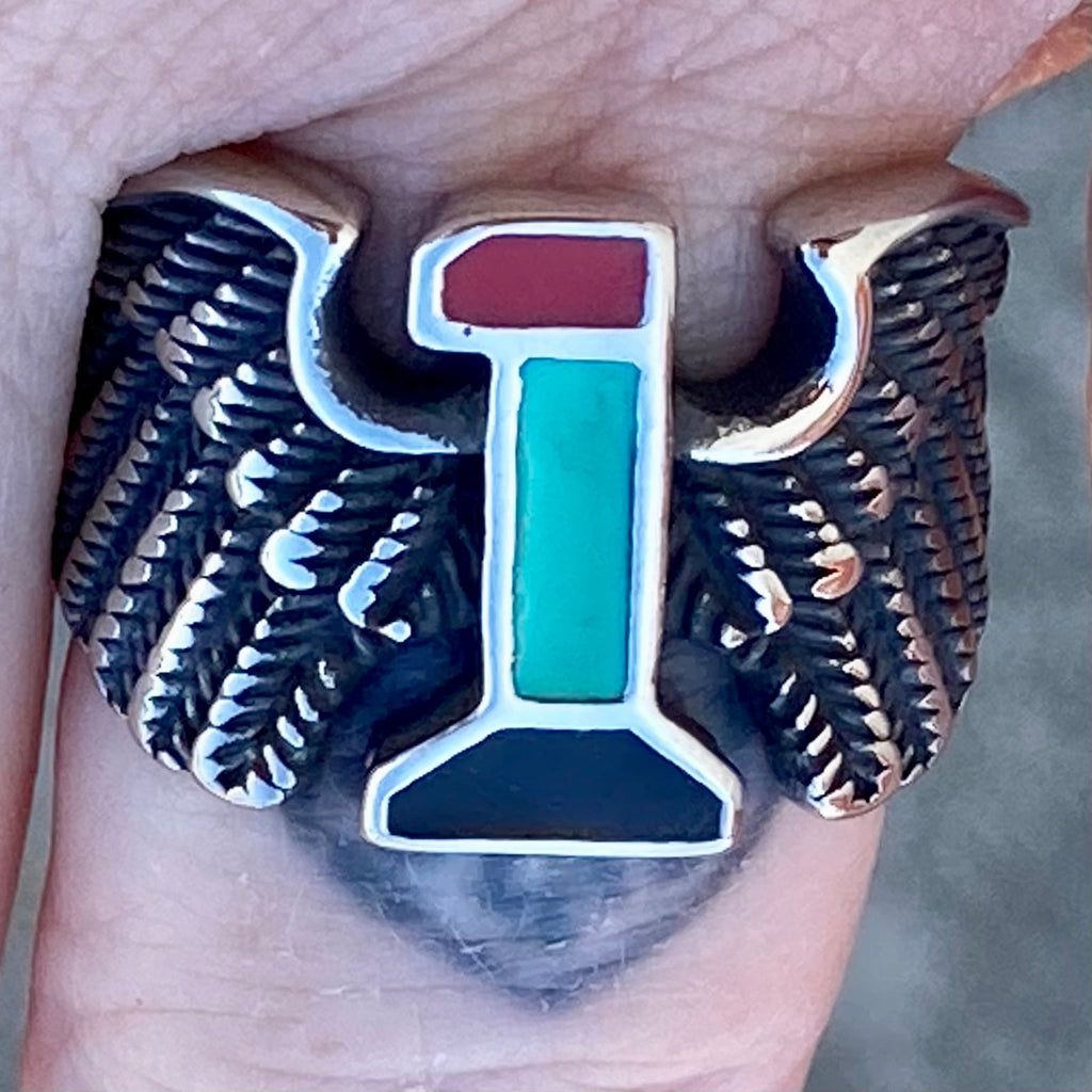 #1 W/Wings - Red,Teal & Black - R241