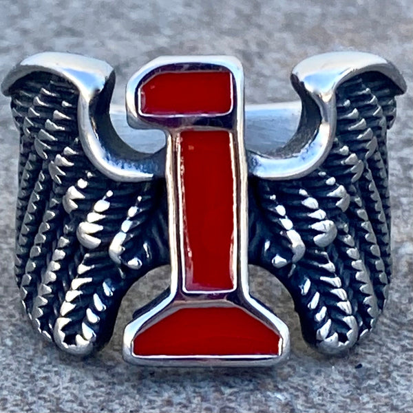 SANITY JEWELRY® Men's Ring 11 #1 W/Wings - Classic - Red - R240