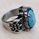 SANITY JEWELRY® Men's Ring Blue Stone Double Axe - SIZES 9,10,13,14 &16 ONLY - SLC87 CLEARANCE