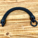 Sanity Jewelry Men's Skull Bracelet 2 Skull Heads Bracelet - Matte Black - 1/2 inch wide - B14