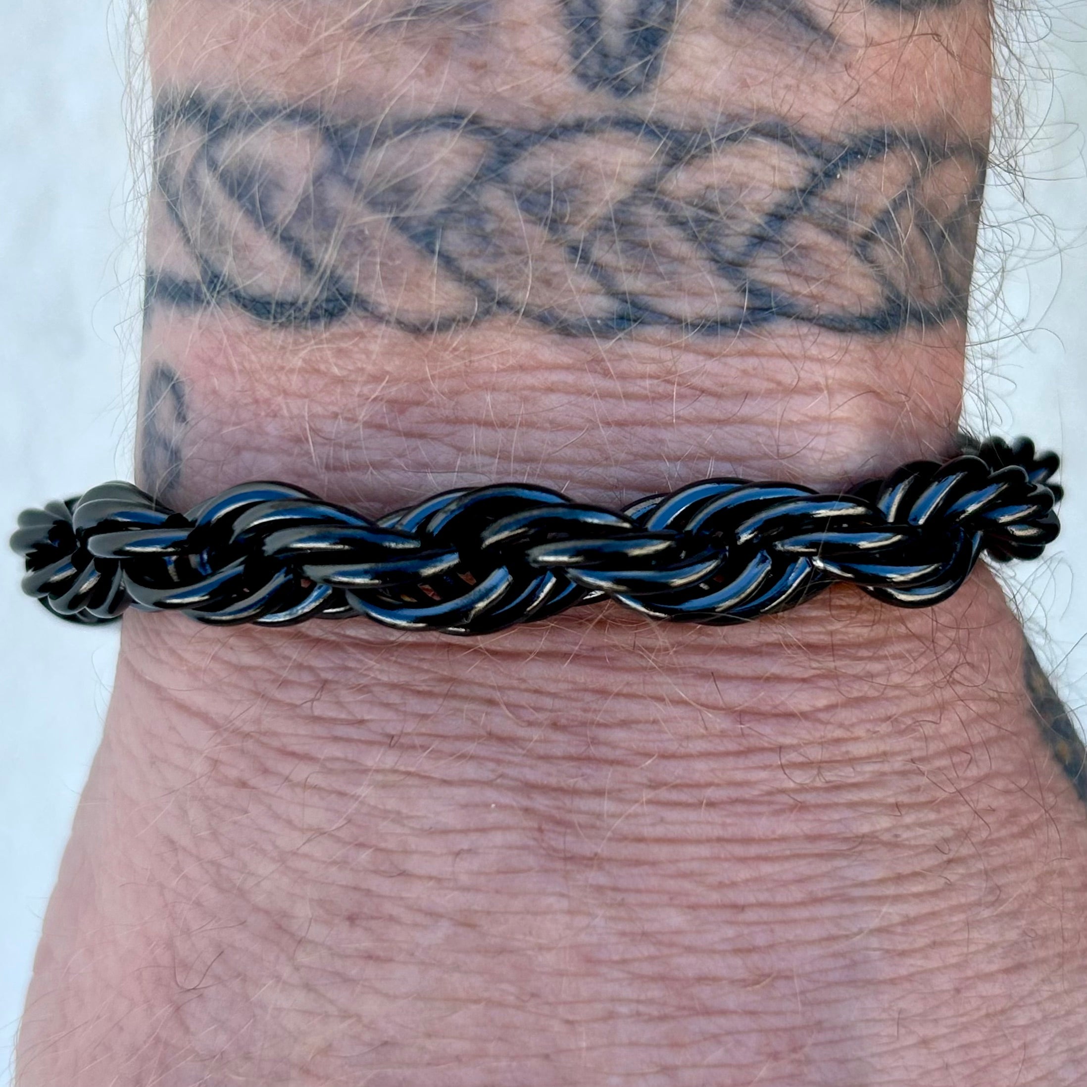 Rope Chain 10mm Bracelet- Black - B65