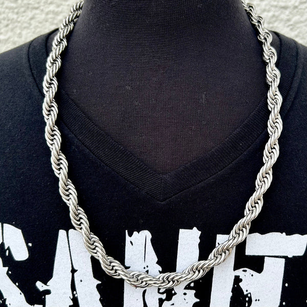 SANITY JEWELRY® Necklace 10MM Rope Chain - Polished Stainless - TR03