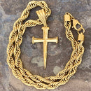 SANITY JEWELRY® Necklace 18 inches Sanity's Spike Cross - Gold Pendant - Necklace - (310)