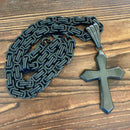 Sanity Jewelry Necklace 22” Black "Sanity's Combo" - Cross - Charcoal Shiny Cross Pendant - Necklace (484)