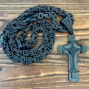Sanity Jewelry Necklace 22” Black "Sanity's Combo" - Cross - Risen Cross Black Pendant - Necklace (819)