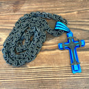 Sanity Jewelry Necklace "Sanity's Combo" - Cross - Risen Cross Blue & Black Pendant - Necklace (821)