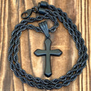Sanity Jewelry Necklace 22” Black Sanity's Favorite Cross Small - Black - Pendant - Necklace - 858C