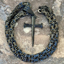 Sanity Jewelry Necklace 22” Black Sanity's Spike Cross - Black Pendant - Necklace (790)