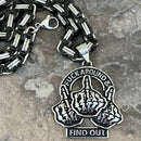 Sanity Jewelry Necklace 22” Black & Silver F Around & Find Out Pendant - Necklace (851)