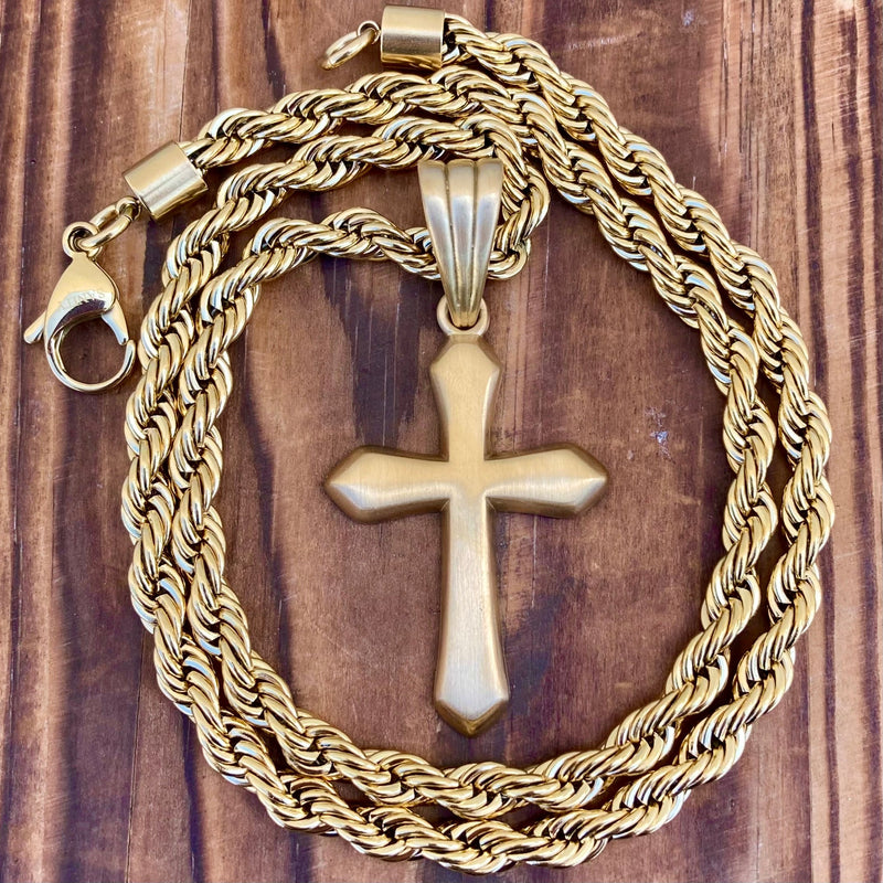 Sanity Jewelry Necklace 22” Gold Sanity's Favorite Cross Small - Gold - Pendant - Necklace - 859C