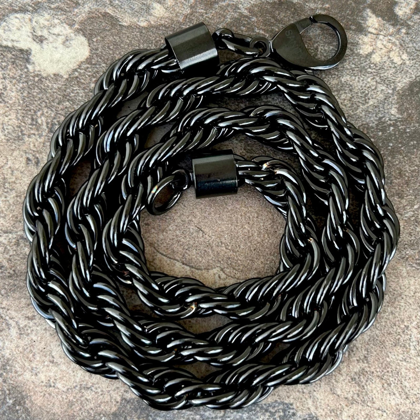 10MM Rope Chain Necklace - Black - TR02