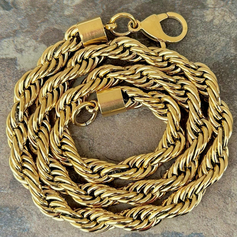 SANITY JEWELRY® Necklace 22 inches 10MM Rope Chain - Gold - TR04