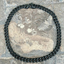 SANITY JEWELRY® Necklace 22 inches Necklace - Diamond Cut Cuban Link - Black - 3/8" Wide - CN07