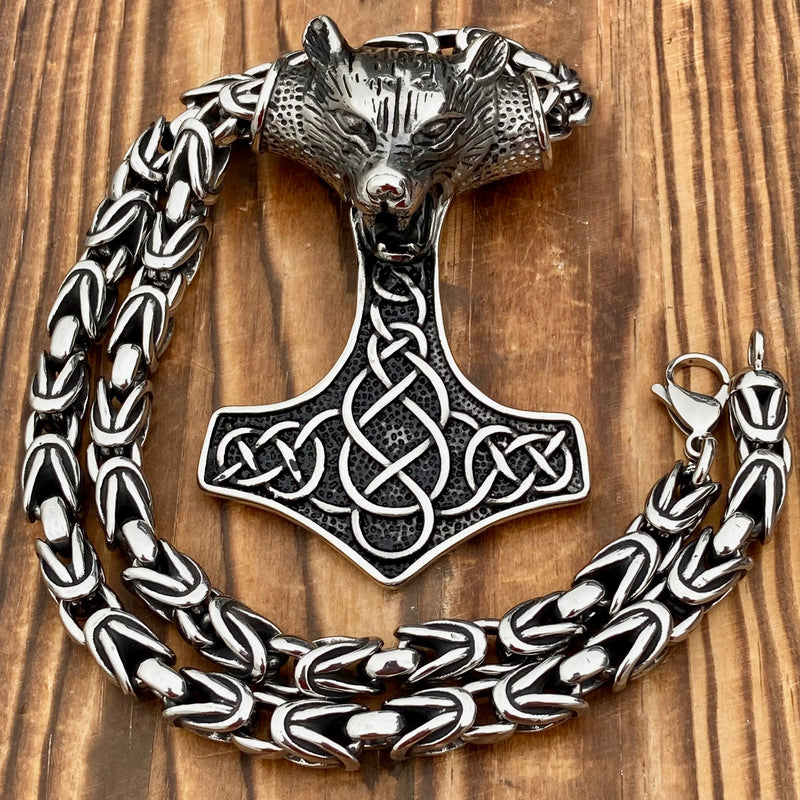 Sanity Jewelry Necklace 22 inches Viking Hammer Pendant - Large Bear - Necklace (242)