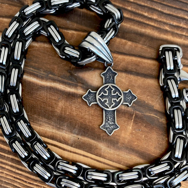 Sanity Jewelry Necklace 22” Silver Cross - Guardian Cross - Pendant & Necklace (316)