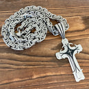 Sanity Jewelry Necklace 22” Silver "Sanity's Combo" - Cross - Risen Cross Silver Pendant - Necklace (823)