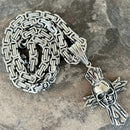 Sanity Jewelry Necklace 22” Silver Skull Cross - Silver Pendant - Necklace (809)
