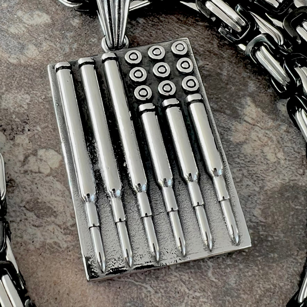 American Flag Shell Casings Pendant Only - SLC284 CLEARANCE