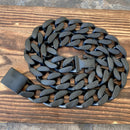 Sanity Jewelry Necklace Bagger Necklace - "EASY BIKER" - Matte Black - 3/4 Inch wide