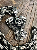 SANITY JEWELRY® Necklace Bone Crusher - V Twin & Skull Pendant - Necklace (838)