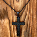 Sanity Jewelry Necklace Cross - Celtic Knot Cross - Black Pendant & Rope Necklace (230)