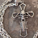 Sanity Jewelry Necklace Cross - Old School Skull Pendant - Necklace (856)