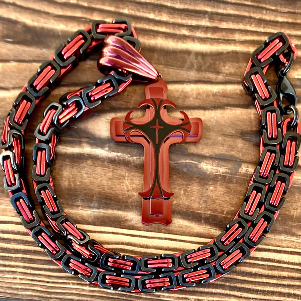 Sanity Jewelry Necklace Cross - Risen Cross Red Pendant - Necklace - 833