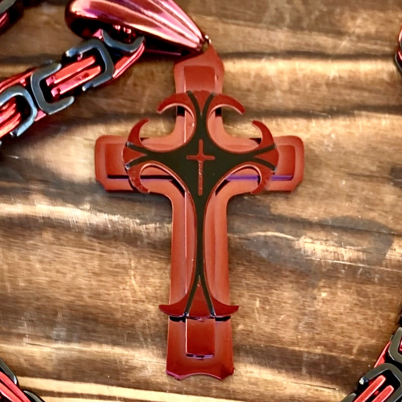 Sanity Jewelry Necklace Cross - Risen Cross Red Pendant - Necklace - PEN833