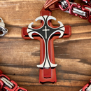 Sanity Jewelry Necklace Cross - Risen Cross Red & Silver Pendant - Necklace - PEN826