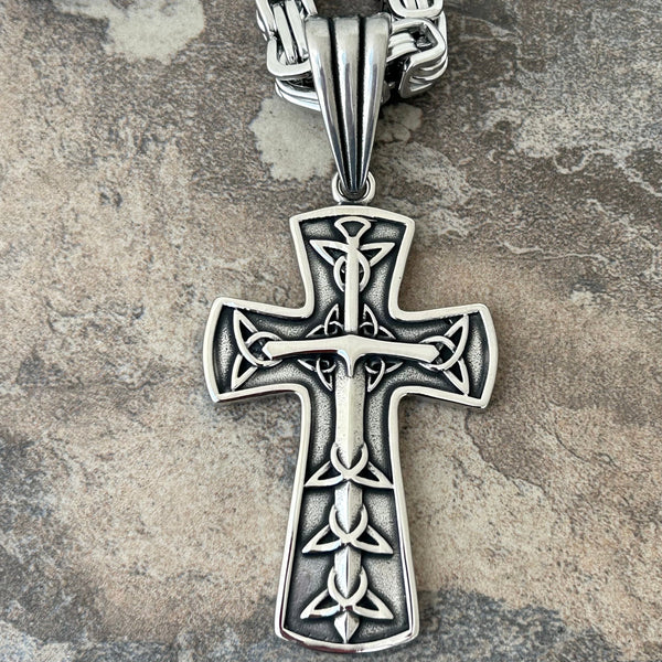 Sanity Jewelry Necklace Cross - Triquetra Cross Pendant - Necklace (693)