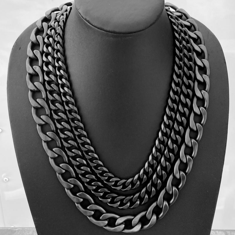 SANITY JEWELRY® Necklace Cuban - 1/2" Classic - Matte Black Havana - CN211