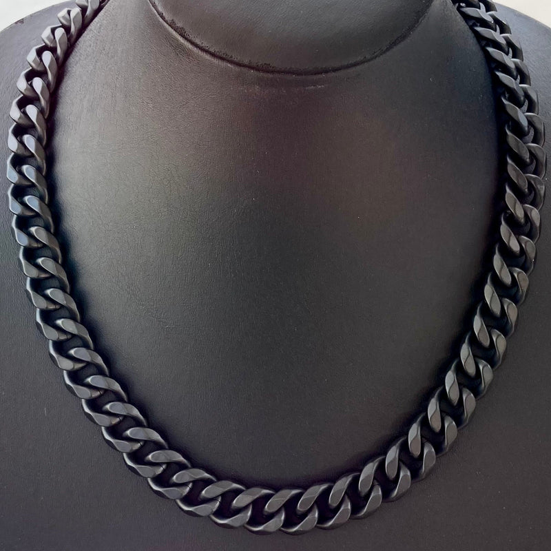 SANITY JEWELRY® Necklace Cuban - 1/2" Classic - Matte Black Havana - CN211