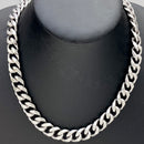 SANITY JEWELRY® Necklace Cuban - 1/2" Classic - Polished Silver Havana - CN201