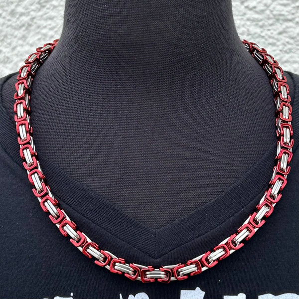 Sanity Jewelry Necklace Daytona - Red & Silver - Deluxe - 1/4 inch wide CLEARANCE