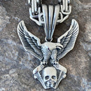 Sanity Jewelry Necklace Eagle & VTwin - Silver - Necklace (470)