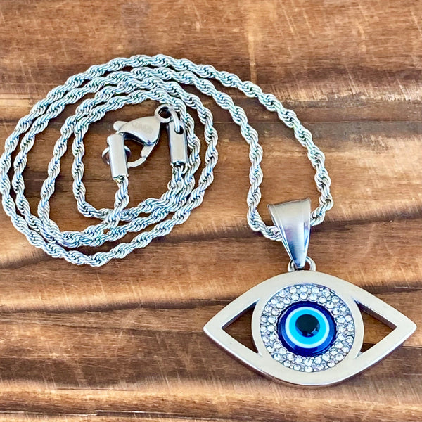 Sanity Jewelry Necklace Evil Eye Pendant - Rope Necklace - AJ05