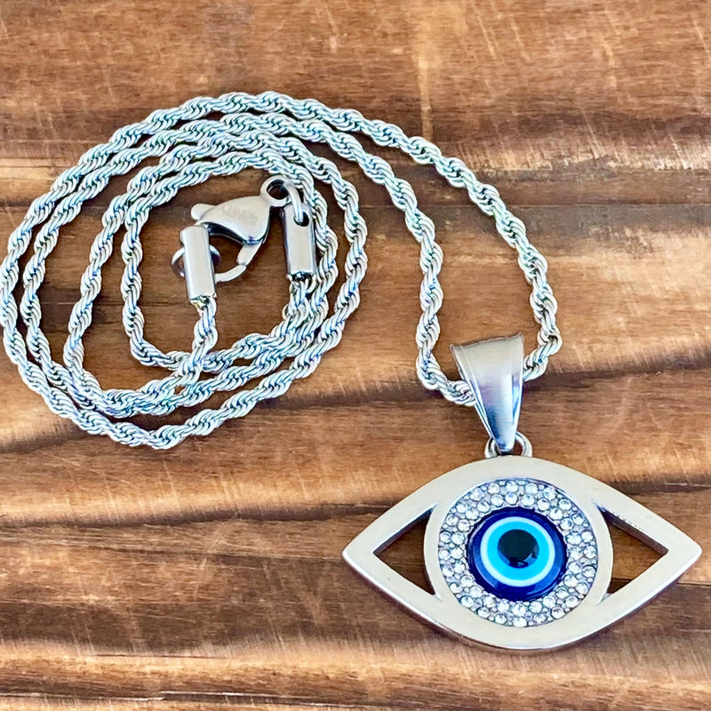 Sanity Jewelry Necklace Evil Eye Pendant - Rope Necklace - AJ05