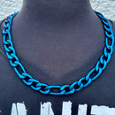 SANITY JEWELRY® Necklace - Figaro - Classic - Blue- 1/2" Wide - FN08