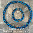 SANITY JEWELRY® Necklace - Figaro - Classic - Blue- 1/2" Wide - FN08