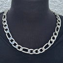 SANITY JEWELRY® Necklace - Figaro - Classic - Polished - 1/2" Wide - FN07