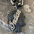 Sanity Jewelry Necklace Indian Pendant Large - Black & Silver - Necklace (850)