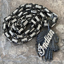 Sanity Jewelry Necklace Indian Pendant Large - Black & Silver - Necklace (850)