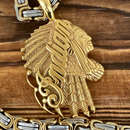 Sanity Jewelry Necklace Indian Pendant Large - Gold - Necklace (694)