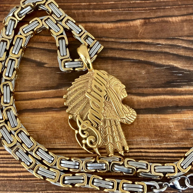 Big Chunky Golden Chain Rapper Necklace Chenille Patch – tackletwill